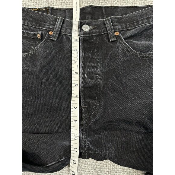 Levis 501 Mens 33x32 Black Faded Straight Leg Button Fly - Picture 9 of 16